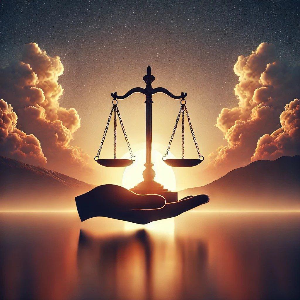 Anderson Law, Sunnyside, WA. A scale of justice symbolizing hope and justice. Law and justice, sunset, scale, hope, support