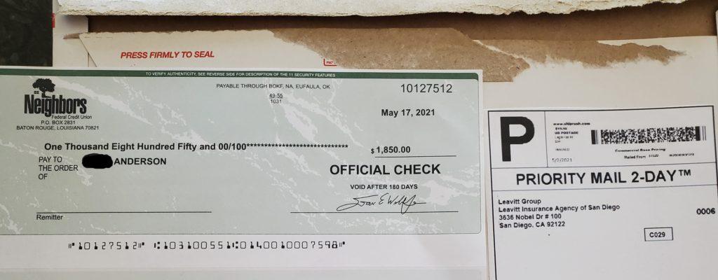 The check is in the mail